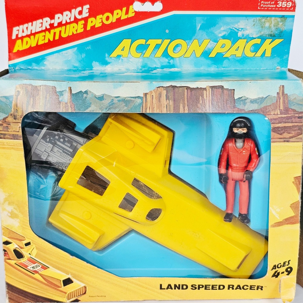1981 Fisher-Price Adventure People Land Speed Racer Action Pack 359 Vintage Toy